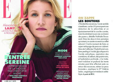 Revue ELLE contre les boutons sur le visage