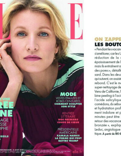 Revue ELLE contre les boutons sur le visage